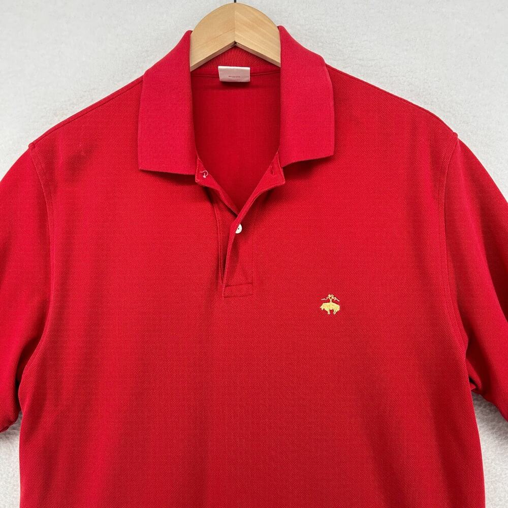 BROOKS BROTHERS Shirt Mens M 1818 Performance Polo Golf Pique Cotton Red